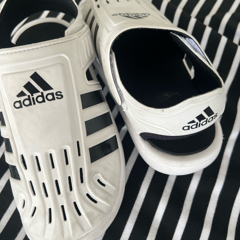 Adidas Kids Black and White Sandals